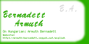 bernadett armuth business card